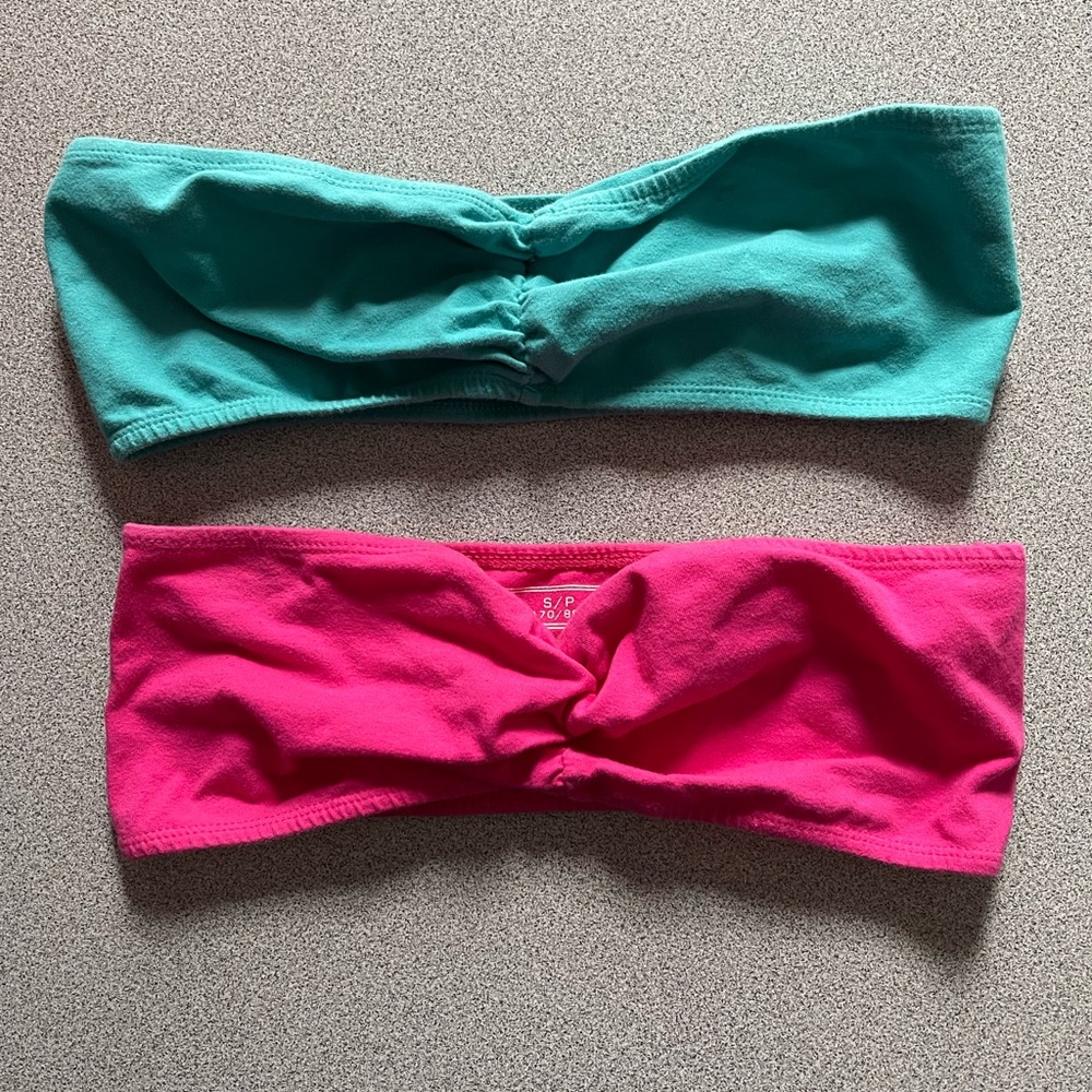 Two Roots Canada Bandeau Pink & Green Size Small